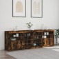vidaXL Sideboard mit LED-Leuchten Räuchereiche 202x37x67 cm vidaXL Sideboard mit LED-Leuchten Räuchereiche 202x37x67 cm
