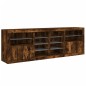 vidaXL Sideboard mit LED-Leuchten Räuchereiche 202x37x67 cm vidaXL Sideboard mit LED-Leuchten Räuchereiche 202x37x67 cm