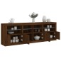 vidaXL Sideboard mit LED-Leuchten Braun Eichen-Optik 202x37x67 cm vidaXL Sideboard mit LED-Leuchten Braun Eichen-Optik 202x37x67 cm
