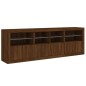 vidaXL Sideboard mit LED-Leuchten Braun Eichen-Optik 202x37x67 cm vidaXL Sideboard mit LED-Leuchten Braun Eichen-Optik 202x37x67 cm