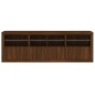 vidaXL Sideboard mit LED-Leuchten Braun Eichen-Optik 202x37x67 cm vidaXL Sideboard mit LED-Leuchten Braun Eichen-Optik 202x37x67 cm