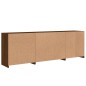 vidaXL Sideboard mit LED-Leuchten Braun Eichen-Optik 202x37x67 cm vidaXL Sideboard mit LED-Leuchten Braun Eichen-Optik 202x37x67 cm