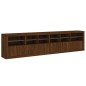 vidaXL Sideboard mit LED-Leuchten Braun Eichen-Optik 283x37x67 cm vidaXL Sideboard mit LED-Leuchten Braun Eichen-Optik 283x37x67 cm