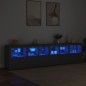 vidaXL Sideboard mit LED-Leuchten Schwarz 283x37x67 cm vidaXL Sideboard mit LED-Leuchten Schwarz 283x37x67 cm