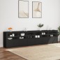 vidaXL Sideboard mit LED-Leuchten Schwarz 283x37x67 cm vidaXL Sideboard mit LED-Leuchten Schwarz 283x37x67 cm