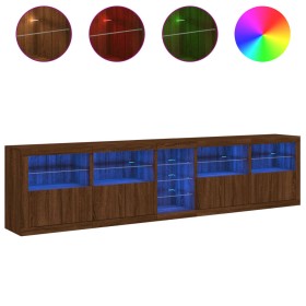 vidaXL Sideboard mit LED-Leuchten Braun Eichen-Optik 283x37x67 cm