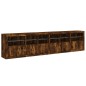 vidaXL Sideboard mit LED-Leuchten Räuchereiche 283x37x67 cm vidaXL Sideboard mit LED-Leuchten Räuchereiche 283x37x67 cm