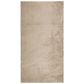vidaXL Teppich HUARTE Kurzflor Weich und Waschbar Sandfarben 80x150 cm