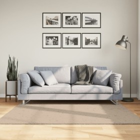 vidaXL Teppich HUARTE Kurzflor Weich und Waschbar Sandfarben 160x160cm