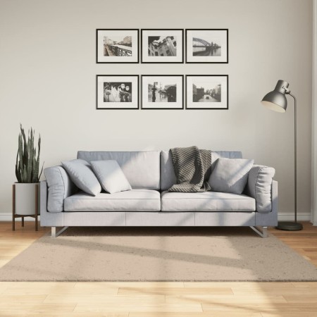 vidaXL Teppich HUARTE Kurzflor Weich und Waschbar Sandfarben 160x160cm