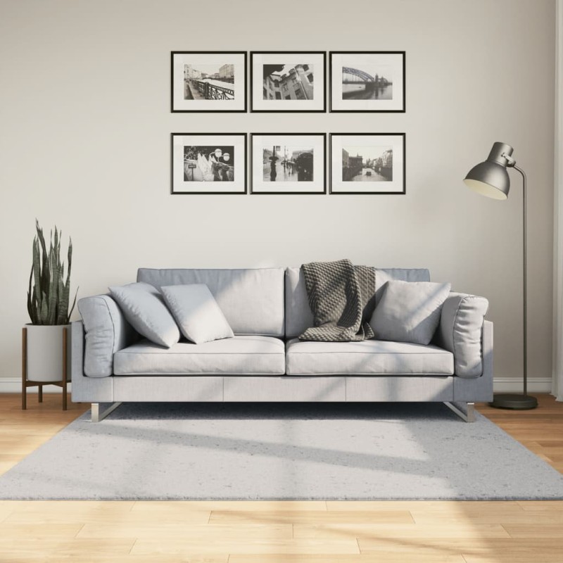 vidaXL Teppich HUARTE Kurzflor Weich und Waschbar Grau 160x160 cm vidaXL Teppich HUARTE Kurzflor Weich und Waschbar Grau 160x160 cm