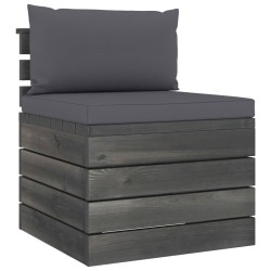 vidaXL Garten-Paletten-Mittelsofa mit Kissen Kiefernholz