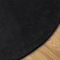 vidaXL Teppich HUARTE Kurzflor Weich und Waschbar Schwarz Ø 80 cm vidaXL Teppich HUARTE Kurzflor Weich und Waschbar Schwarz Ø 80 cm