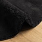 vidaXL Teppich HUARTE Kurzflor Weich und Waschbar Schwarz Ø 80 cm vidaXL Teppich HUARTE Kurzflor Weich und Waschbar Schwarz Ø 80 cm