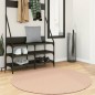 vidaXL Teppich HUARTE Kurzflor Weich und Waschbar Blassrosa Ø 120 cm vidaXL Teppich HUARTE Kurzflor Weich und Waschbar Blassrosa Ø 120 cm
