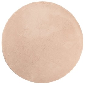 vidaXL Teppich HUARTE Kurzflor Weich und Waschbar Blassrosa Ø 80 cm