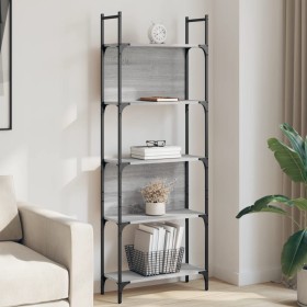 vidaXL Bücherregal 5 Böden Grau Sonoma 60,5x24x166,5 cm Holzwerkstoff