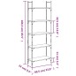vidaXL Bücherregal 5 Böden Grau Sonoma 60,5x24x166,5 cm Holzwerkstoff vidaXL Bücherregal 5 Böden Grau Sonoma 60,5x24x166,5 cm Holzwerkstoff