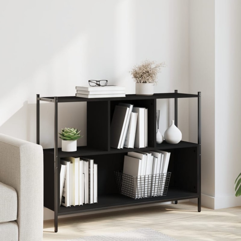 vidaXL Bücherregal Schwarz 102x28x77,5 cm Holzwerkstoff vidaXL Bücherregal Schwarz 102x28x77,5 cm Holzwerkstoff