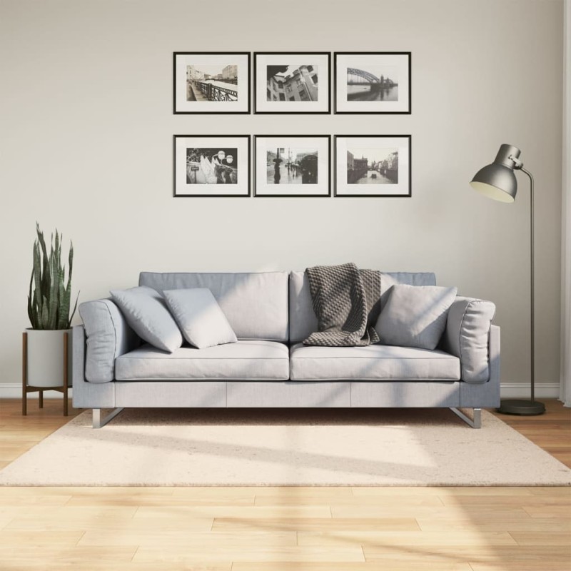 vidaXL Teppich HUARTE Kurzflor Weich und Waschbar Beige 120x170 cm vidaXL Teppich HUARTE Kurzflor Weich und Waschbar Beige 120x170 cm