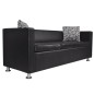 vidaXL 3-Sitzer-Sofa Kunstleder Schwarz vidaXL 3-Sitzer-Sofa Kunstleder Schwarz