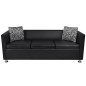 vidaXL 3-Sitzer-Sofa Kunstleder Schwarz vidaXL 3-Sitzer-Sofa Kunstleder Schwarz