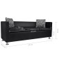 vidaXL 3-Sitzer-Sofa Kunstleder Schwarz vidaXL 3-Sitzer-Sofa Kunstleder Schwarz