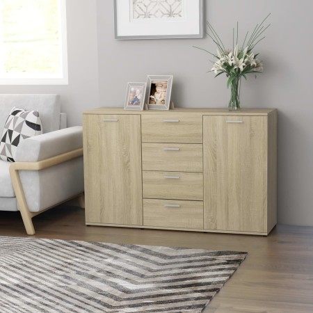 vidaXL Sideboard Sonoma-Eiche 120x35,5x75 cm Holzwerkstoff