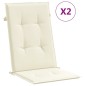 vidaXL Gartenstuhlauflagen für Hochlehner 2Stk. Creme 120x50x3cm Stoff vidaXL Gartenstuhlauflagen für Hochlehner 2Stk. Creme 120x50x3cm Stoff