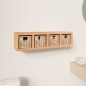 vidaXL Wandregal mit Körben 62x18x16 cm Massivholz Nussbaum vidaXL Wandregal mit Körben 62x18x16 cm Massivholz Nussbaum