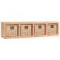 vidaXL Wandregal mit Körben 62x18x16 cm Massivholz Nussbaum vidaXL Wandregal mit Körben 62x18x16 cm Massivholz Nussbaum