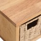 vidaXL Wandregal mit Körben 62x18x16 cm Massivholz Nussbaum vidaXL Wandregal mit Körben 62x18x16 cm Massivholz Nussbaum