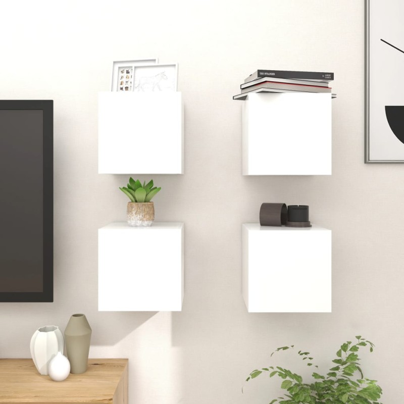vidaXL TV-Wandschränke 4 Stk. Weiß 30,5x30x30 cm vidaXL TV-Wandschränke 4 Stk. Weiß 30,5x30x30 cm