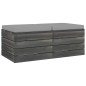 Garten-Paletten-Hocker 2 Stk. mit Kissen Kiefer Massivholz Garten-Paletten-Hocker 2 Stk. mit Kissen Kiefer Massivholz