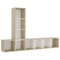 vidaXL 3-tlg. TV-Schrank-Set Weiß Sonoma-Eiche Holzwerkstoff vidaXL 3-tlg. TV-Schrank-Set Weiß Sonoma-Eiche Holzwerkstoff