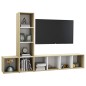 vidaXL 3-tlg. TV-Schrank-Set Weiß Sonoma-Eiche Holzwerkstoff vidaXL 3-tlg. TV-Schrank-Set Weiß Sonoma-Eiche Holzwerkstoff