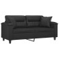 vidaXL 2-Sitzer-Sofa mit Zierkissen Schwarz 140 cm Kunstleder vidaXL 2-Sitzer-Sofa mit Zierkissen Schwarz 140 cm Kunstleder