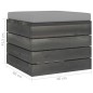 Garten-Paletten-Hocker 2 Stk. mit Kissen Kiefer Massivholz Garten-Paletten-Hocker 2 Stk. mit Kissen Kiefer Massivholz