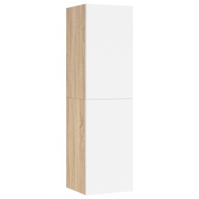 vidaXL TV-Schrank Weiß und Sonoma-Eiche 30,5x30x110 cm Holzwerkstoff