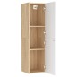 vidaXL TV-Schrank Weiß und Sonoma-Eiche 30,5x30x110 cm Holzwerkstoff vidaXL TV-Schrank Weiß und Sonoma-Eiche 30,5x30x110 cm Holzwerkstoff