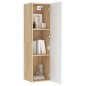 vidaXL TV-Schrank Weiß und Sonoma-Eiche 30,5x30x110 cm Holzwerkstoff vidaXL TV-Schrank Weiß und Sonoma-Eiche 30,5x30x110 cm Holzwerkstoff