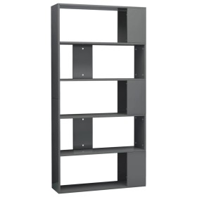 vidaXL Bücherregal/Raumteiler Hochglanz-Grau 80x24x159 cm