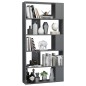 vidaXL Bücherregal/Raumteiler Hochglanz-Grau 80x24x159 cm vidaXL Bücherregal/Raumteiler Hochglanz-Grau 80x24x159 cm