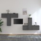 vidaXL TV-Schränke 6 Stk. Grau Massivholz Kiefer vidaXL TV-Schränke 6 Stk. Grau Massivholz Kiefer