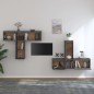 vidaXL TV-Schränke 6 Stk. Grau Massivholz Kiefer vidaXL TV-Schränke 6 Stk. Grau Massivholz Kiefer