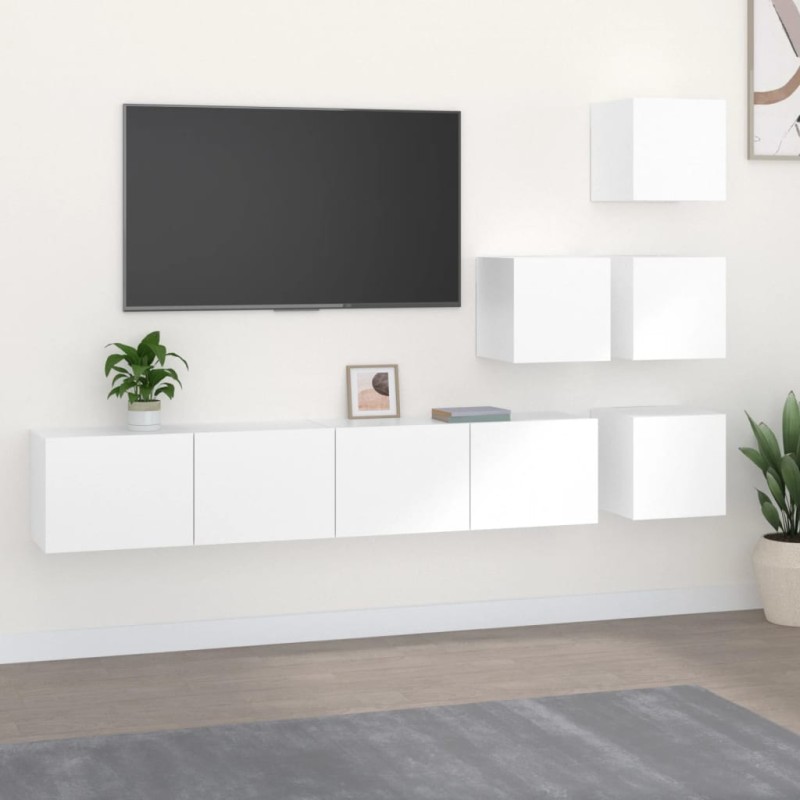 vidaXL TV-Wandschrank Weiß Holzwerkstoff vidaXL TV-Wandschrank Weiß Holzwerkstoff