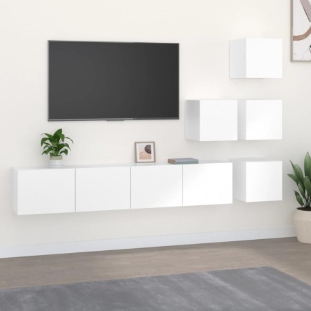 vidaXL TV-Wandschrank Weiß Holzwerkstoff