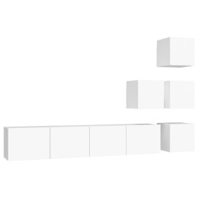 vidaXL TV-Wandschrank Weiß Holzwerkstoff