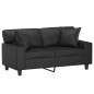 vidaXL 2-Sitzer-Sofa mit Zierkissen Schwarz 120 cm Kunstleder vidaXL 2-Sitzer-Sofa mit Zierkissen Schwarz 120 cm Kunstleder