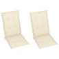 vidaXL Gartenstühle 2 Stk. mit Creme Kissen Massivholz Teak vidaXL Gartenstühle 2 Stk. mit Creme Kissen Massivholz Teak
